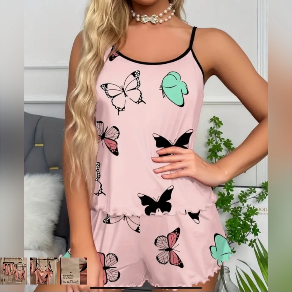 NEW Butterfly pajama set Large
